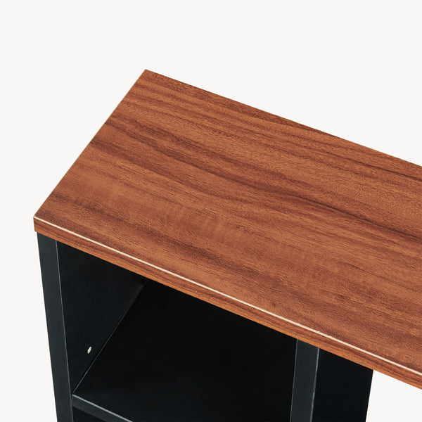 Toiletpapierhouder Trond 60x40x16 cm Zwart/Walnootlook [en.casa]