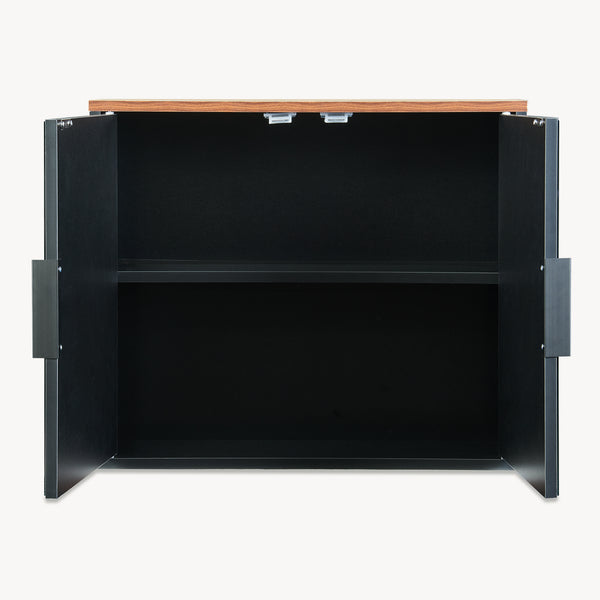 Spiegelkast Trond 50x60x15 cm Zwart/Walnootlook [en.casa]