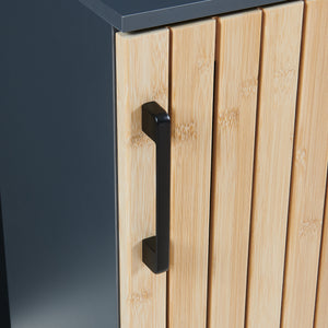 Badkamerkast Svanes 90x30x30 cm Donkergrijs/Natuur [en.casa]