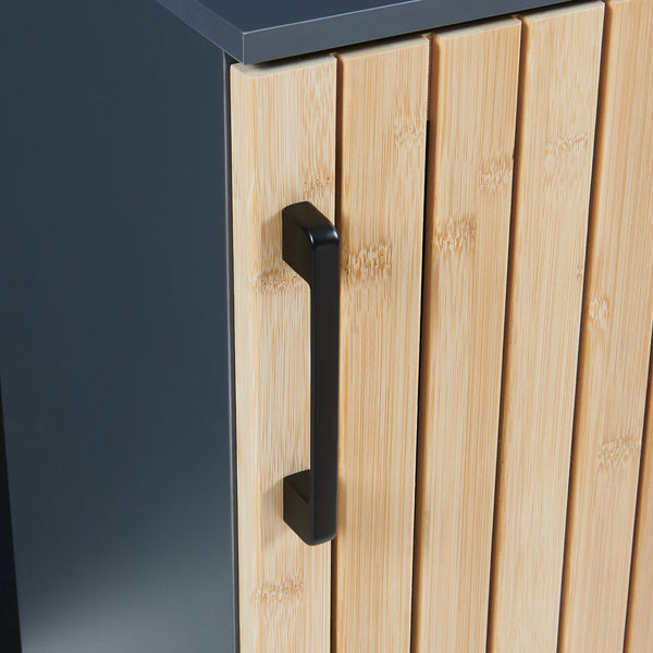 Badkamerkast Svanes 90x30x30 cm Donkergrijs/Natuur [en.casa]