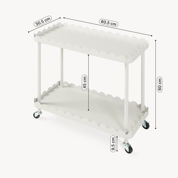 Serveerwagen Bolmanralu trolley 60x61x31 cm grijs [en.casa] 
