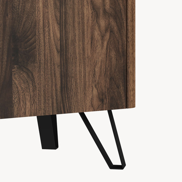 Kast Trorlon 83x80x40 cm Notenoptiek/Travertijn [en.casa]
