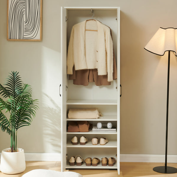 Kledingkast Chalvefted 175x60x35 cm Wit [en.casa]