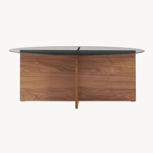 Salontafel Viroya 100x60x36 cm Notenhoutlook/Grijs [en.casa]