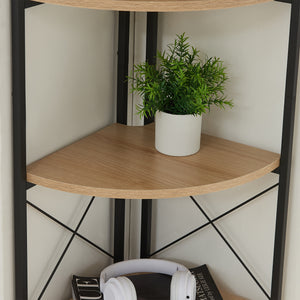 [en.casa] Plantenstandaard Ulfborg 160x30x30 cm houtkleurig en zwart