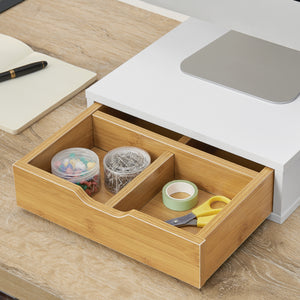 [en.casa] Bureau organizer Vieremä met 1 lade 9x30x31 cm bamboe