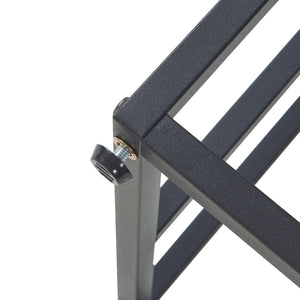 [en.casa] Plantenstandaard Ameland 67x34x34 cm zwart en houtkleurig