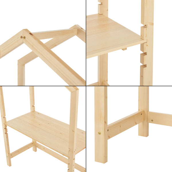 [en.casa] Kinderbureau Suså 160x110x50 cm verstelbaar houtkleurig