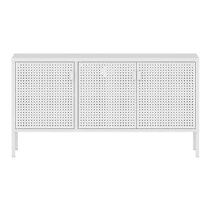 TV meubel Castelli 114x40x60 cm metaal met 3 deuren wit [en.casa]