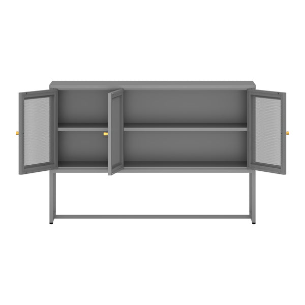 Commode Sund dressoir metaal 120x40x80 cm grijs [en.casa]