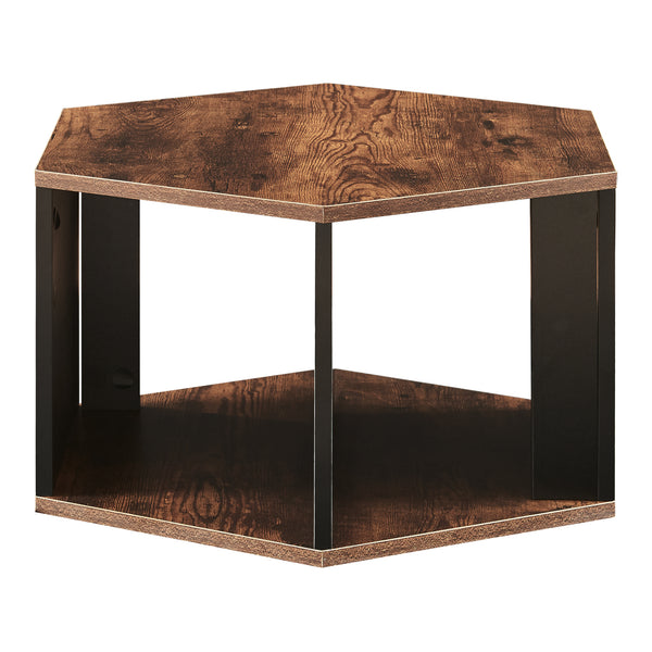 Salontafel Molde set van 2 zwart en walnootkleurig [en.casa]