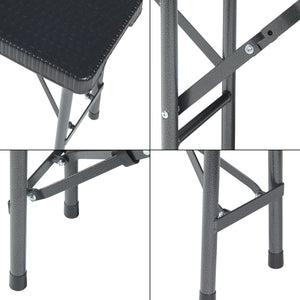 Tuinbank Mark set van 2 opvouwbaar 180x25x43 cm rotan look zwart [en.casa]