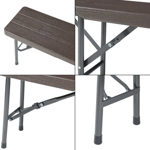 Tuinbank Lillestrøm opvouwbaar 180x25x43 cm houtlook donkerbruin [en.casa]