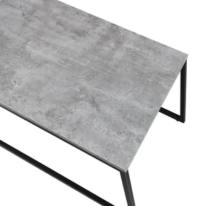 Salontafel Hyllestad set van 2 zwart en betonkleurig [en.casa]