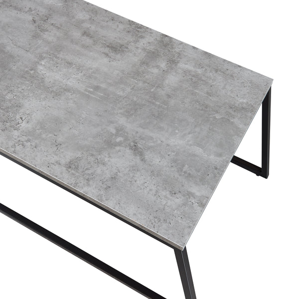 Salontafel Hyllestad set van 2 zwart en betonkleurig [en.casa]