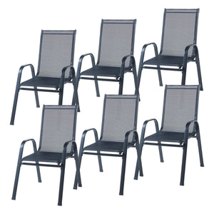 casa.pro Tuinset Aradeo 7-delig tuintafel met tuinstoelen zwart