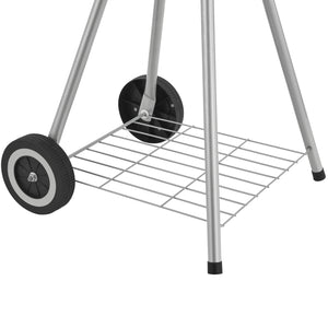 Houtskool BBQ Apricena rond met deksel 80x49x47 cm zwart casa.pro