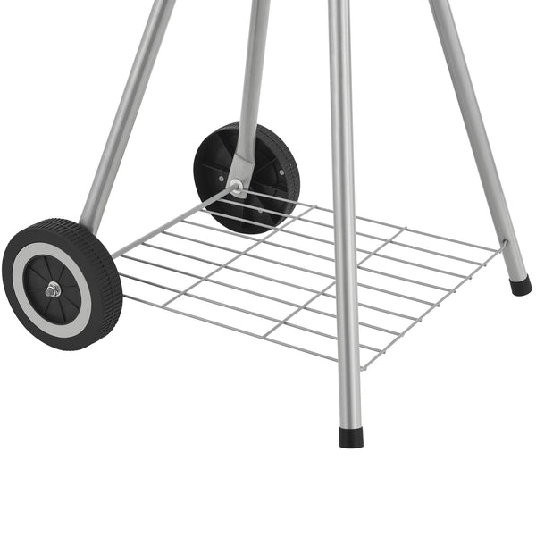 Houtskool BBQ Apricena rond met deksel 80x49x47 cm zwart casa.pro