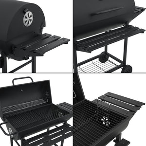 Houtskool BBQ Armento met deksel 95x108x61 cm zwart casa.pro