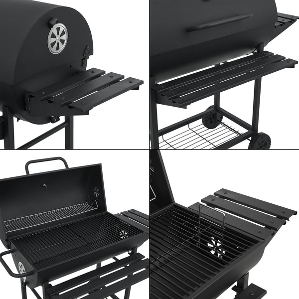 Houtskool BBQ Armento met deksel 95x108x61 cm zwart casa.pro