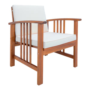 Tuinset Brissogne 4-delig houtkleurig en beige FSC®-gecertificeerd [en.casa]