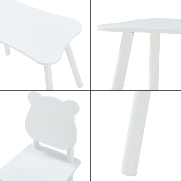 Kindertafel met 2 kinderstoelen Panjang wit [en.casa]