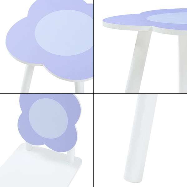 Kindertafel met 2 kinderstoelen Simrishamn wit en lila [en.casa]