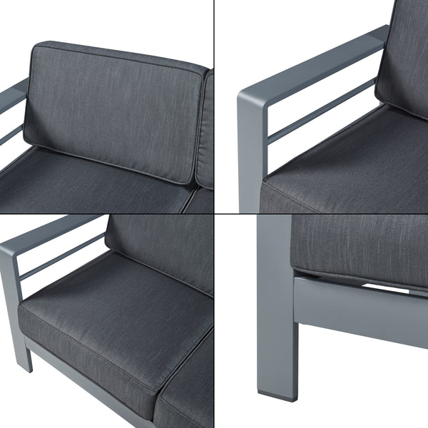 Tuinset Avise 2-delig tuintafel met tuinbank antraciet en donkergrijs casa.pro
