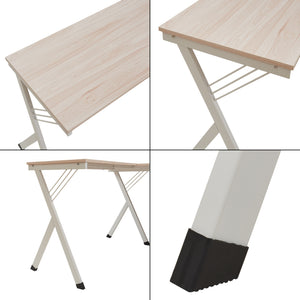 Bureau Tarielarg L-vorm met pc-standaard 158x120x75 cm wit en eikenkleurig [en.casa]