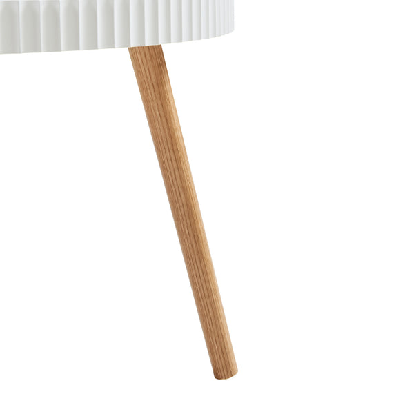 Salontafel Bongard rond Ø60x45 cm wit en naturel [en.casa]
