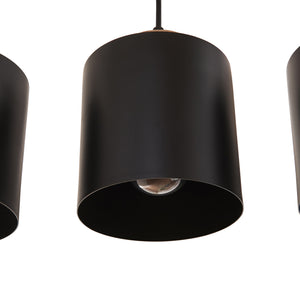 Hanglamp Posdand 5xE27 houtkleurig en zwart lux.pro