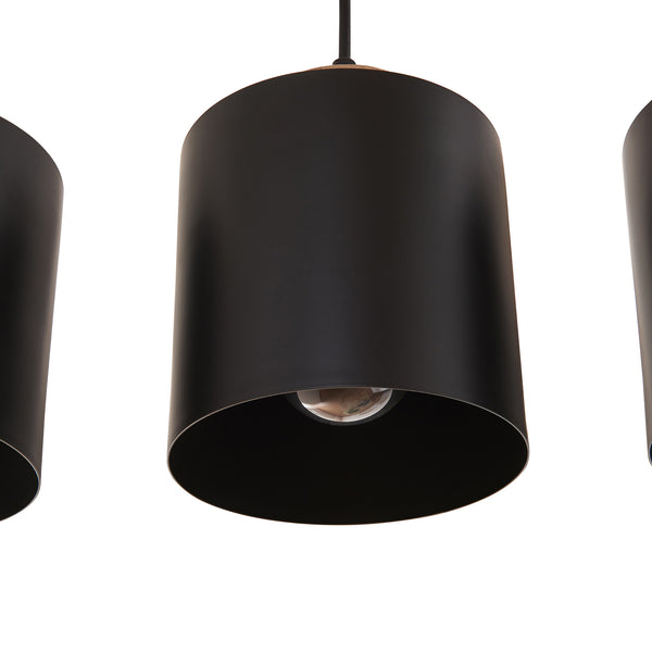 Hanglamp Posdand 5xE27 houtkleurig en zwart lux.pro