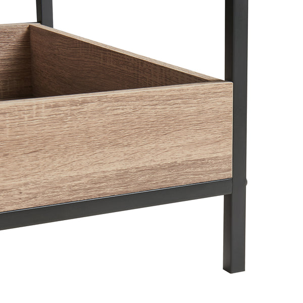 Salontafel Belana 100x48x39 cm zwart en eikenkleurig [en.casa]