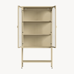 Vitrinekast Klippestad 160x80x35 cm camel [en.casa] 