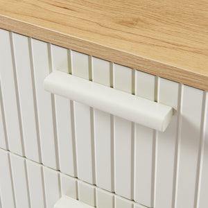 Nachtkastje Ferrersp 50x40x40 cm eikenkleurig havermout en naturel [en.casa]