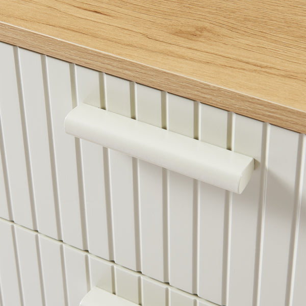 Nachtkastje Ferrersp 50x40x40 cm eikenkleurig havermout en naturel [en.casa]