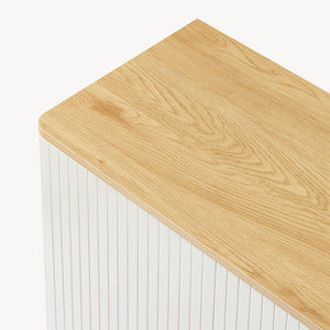 Commode Ferrersp 80x80x40 cm eikenkleurig havermout en naturel [en.casa]