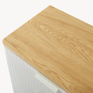 Commode Ferrersp 70x60x40 cm eikenkleurig havermout en naturel [en.casa]