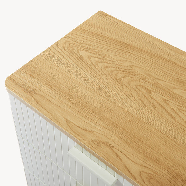 Commode Ferrersp 70x60x40 cm eikenkleurig havermout en naturel [en.casa]