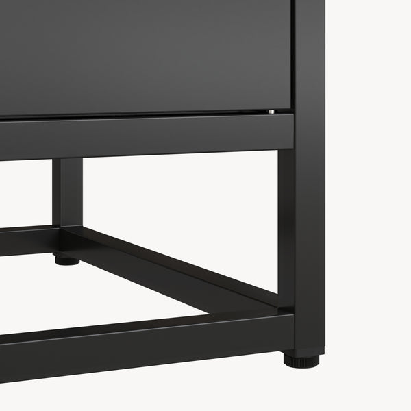 Boekenkast Hailuoto met kast 180x80x40 cm zwart [en.casa] 