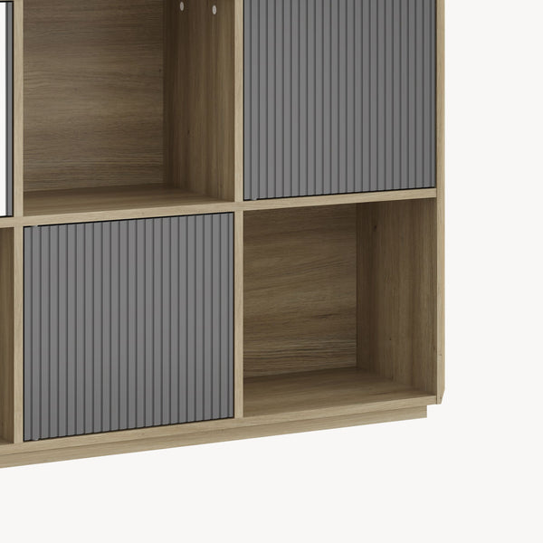 Dressoir Trömi 75x120x30 cm eikenkleurig en grijs [en.casa] 