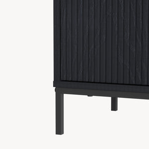 Ladekast Nykapin commode met 3 lades 80x80x40 cm zwart [en.casa] 