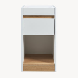 Nachtkastje Lure 55x30x35 cm wit en eikenkleurig [en.casa]