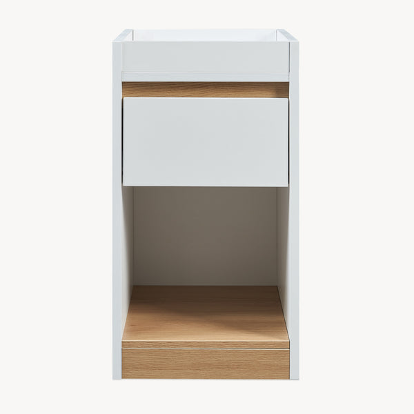 Nachtkastje Lure 55x30x35 cm wit en eikenkleurig [en.casa]