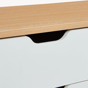 Tv-meubel Bordkak 140x30x45 cm eikenkleurig en wit [en.casa]
