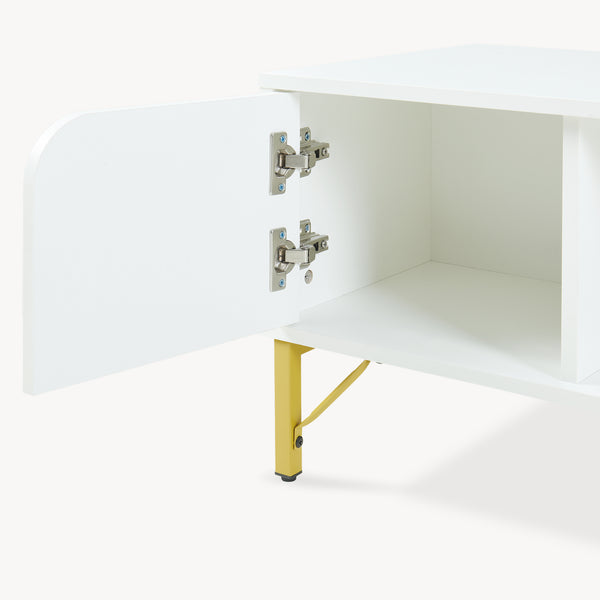 Salontafel Reyri 80x45x42 cm Wit/Goudkleurig