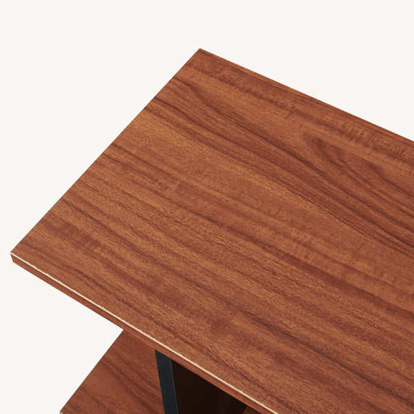 Bijzettafel Trond 80x29x60 cm Zwart/Walnootlook [en.casa]