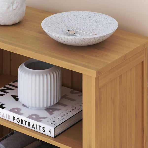Bijzetkast Rirg 92x50x25 cm Bamboe Naturel [en.casa]