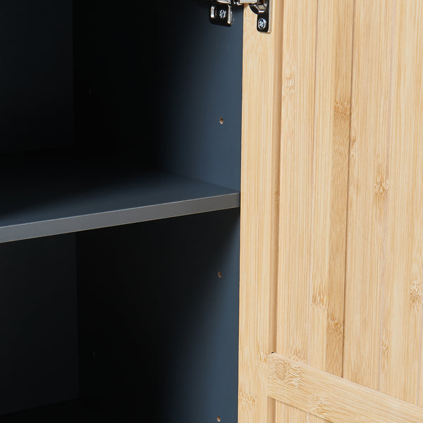 Badkamerkast Svanes 90x30x30 cm Donkergrijs/Natuur [en.casa]