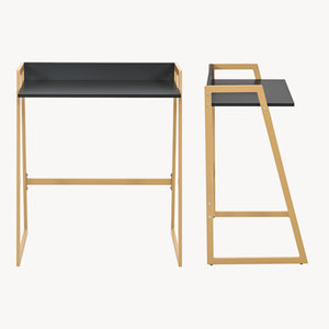 Bureau Kuomi 84x73x47 cm Beige/Donkergrijs [en.casa]